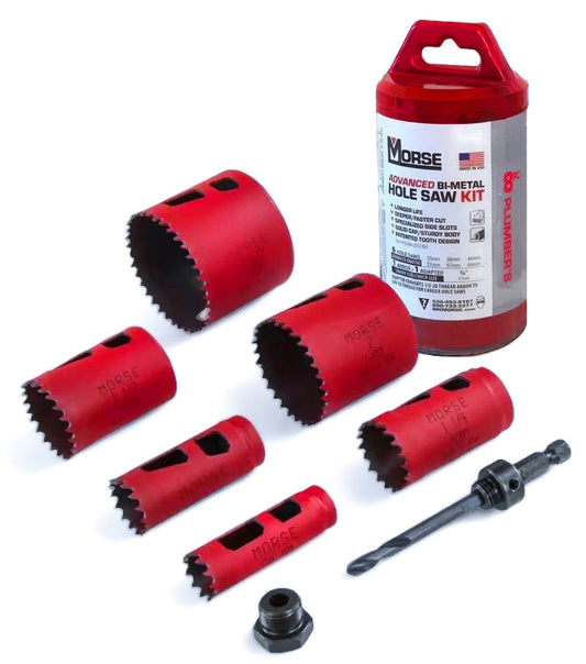 Morse Plumbers Holesaw Kit 9 Piece Kit