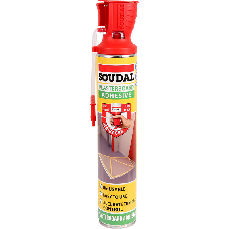 Soudal Genius Gun Plasterboard Adhesive Foam 750ml - Box of 12